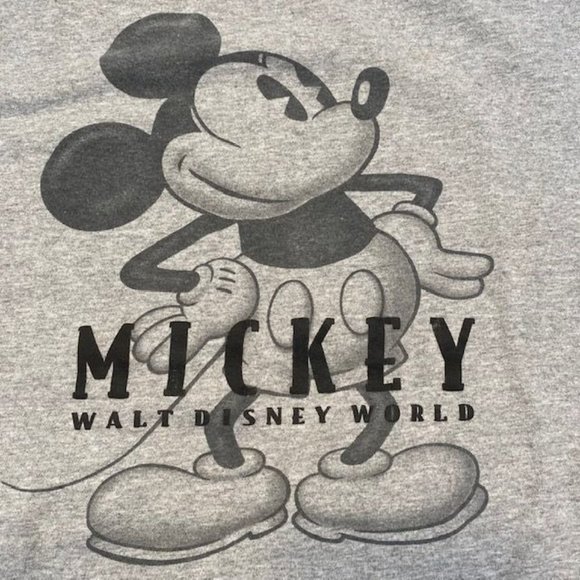 Vintage Walt Disney World Mickey Mouse Long Sleeve Gray Shirt Small - Picture 2 of 6